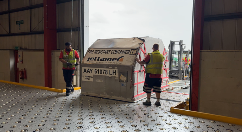 ULD Moved Onto Castor Deck From Slave Pallet