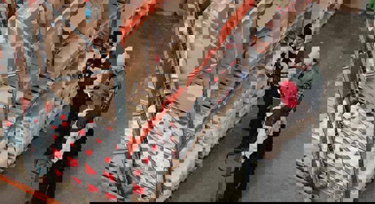 Warehouse Workers and Pallet Truck