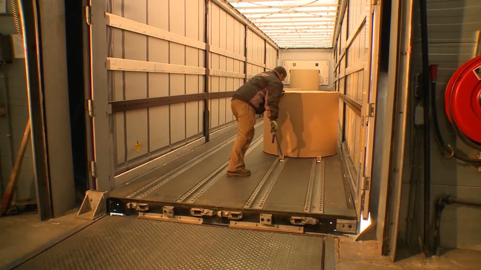 Paper Reel Skate And Track Trailer Moving