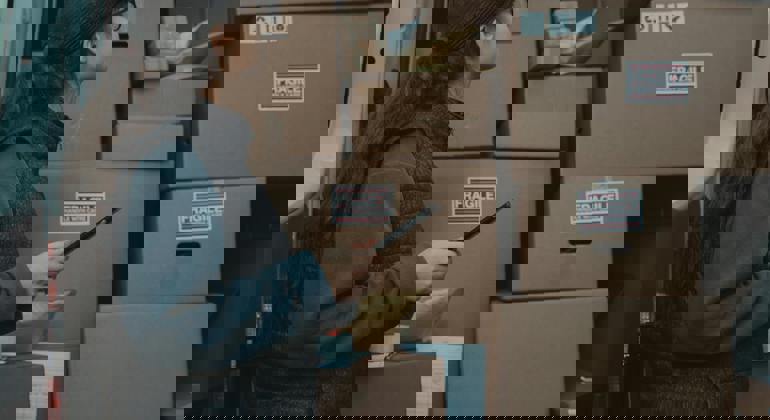 Van Loaded with Packages