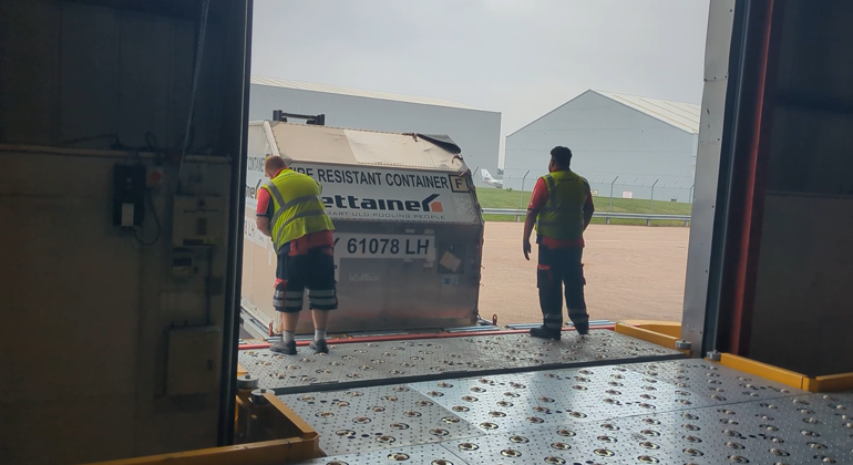 ULD Unloading From Castor Deck 2