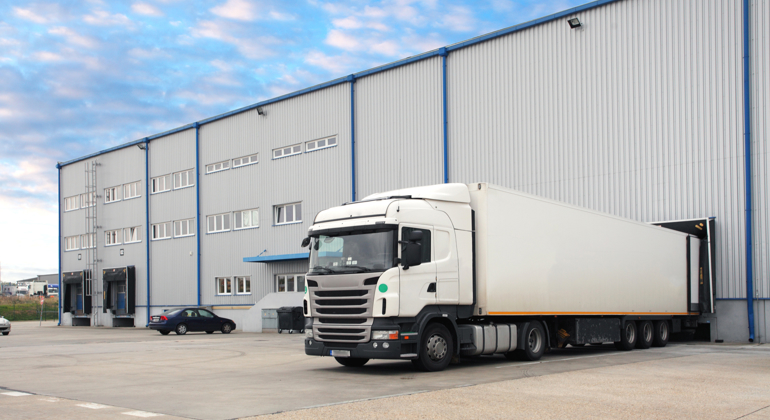 3PL Truck Outside Warehouse