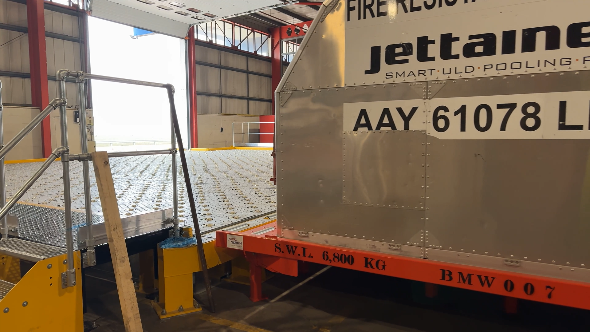 ULD Pushed Onto Castor Deck