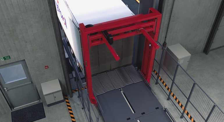 Full Trailer Load About To Be Pushed Fully In 1